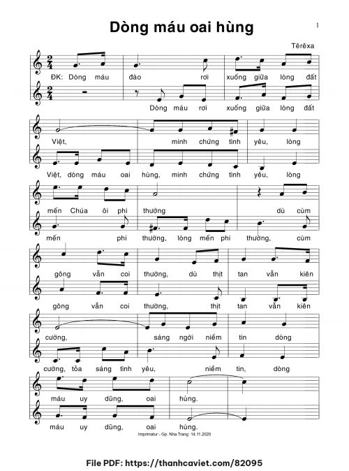 Dòng máu oai hùng - Sr. Têrêsa - trang 1