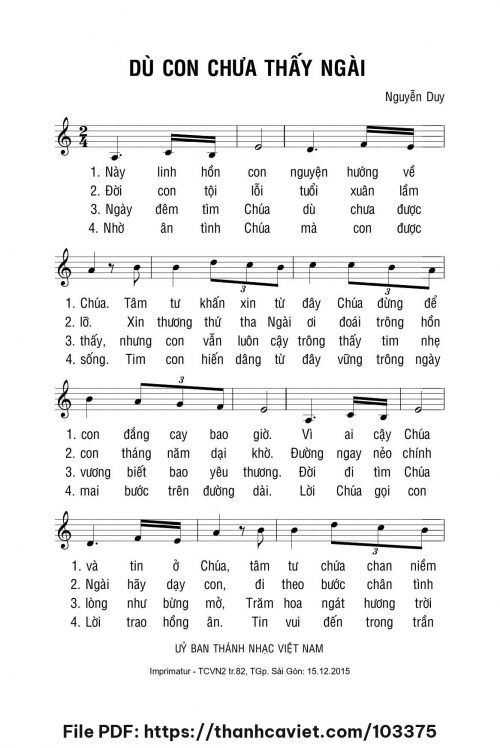 Dù con chưa thấy Ngài - Lm. Nguyễn Duy - trang 1