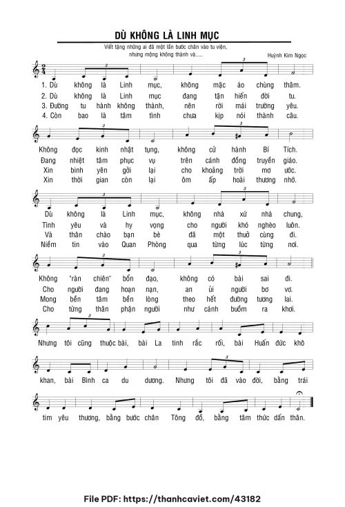 Dù không là Linh mục - Huỳnh Kim Ngọc - trang 1