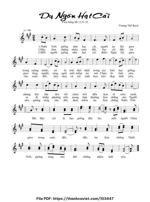 Dụ ngôn hạt cải - Trương Thế Bạch - trang 1