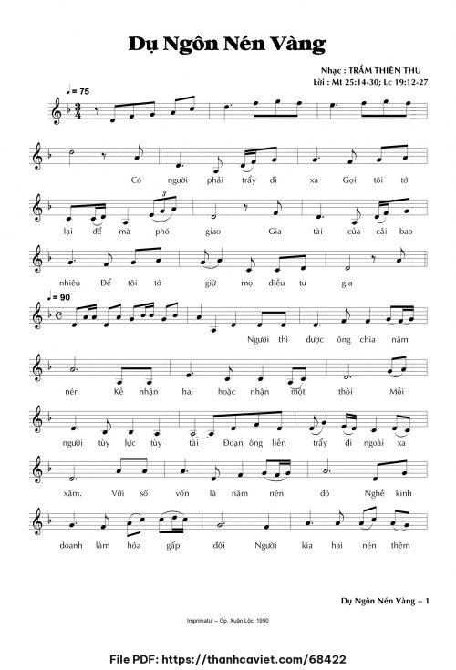 Dụ ngôn nén vàng - Trầm Thiên Thu - trang 1