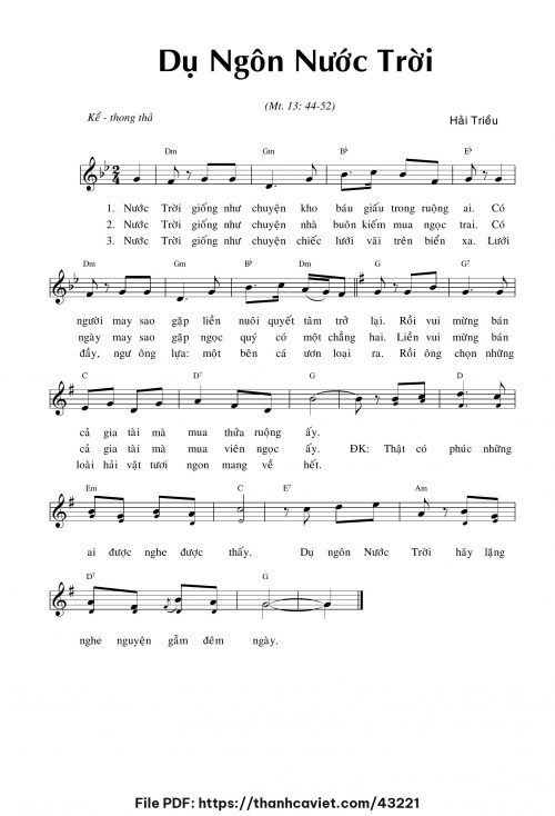 Dụ ngôn Nước Trời - Hải Triều - trang 1