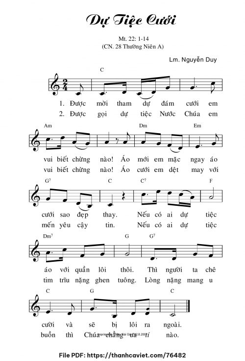 Dự tiệc cưới - Lm. Nguyễn Duy - trang 1