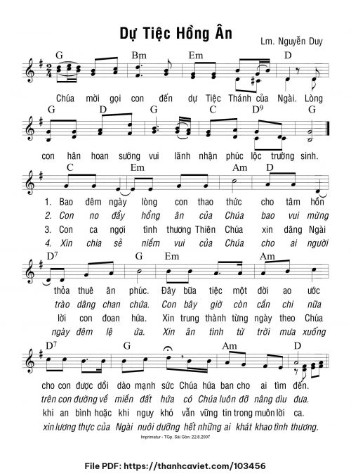 Dự tiệc hồng ân - Lm. Nguyễn Duy - trang 1