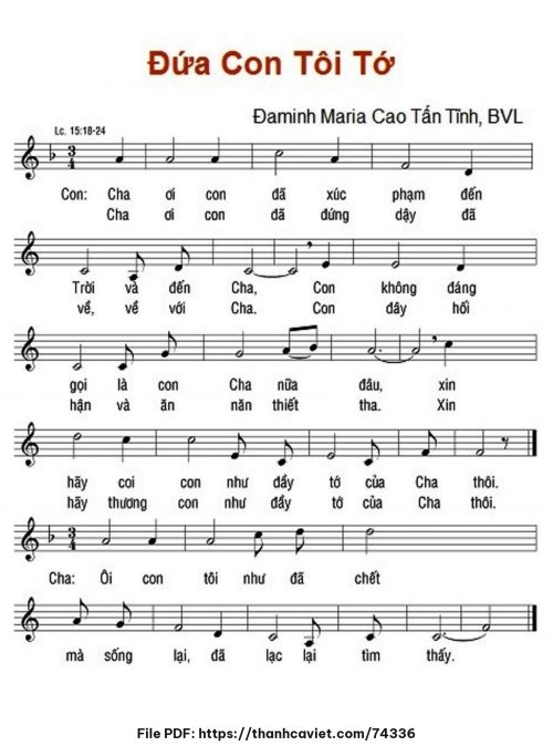 Đứa con tôi tớ - Cao Tấn Tình, BVL - trang 1