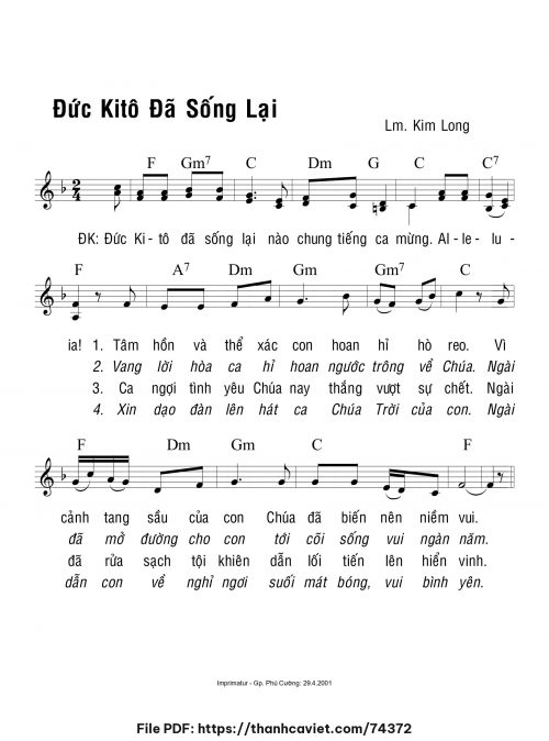 Đức Kitô đã sống lại - Lm. Kim Long - trang 1