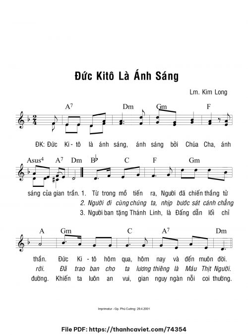 Đức Kitô là ánh sáng - Lm. Kim Long - trang 1