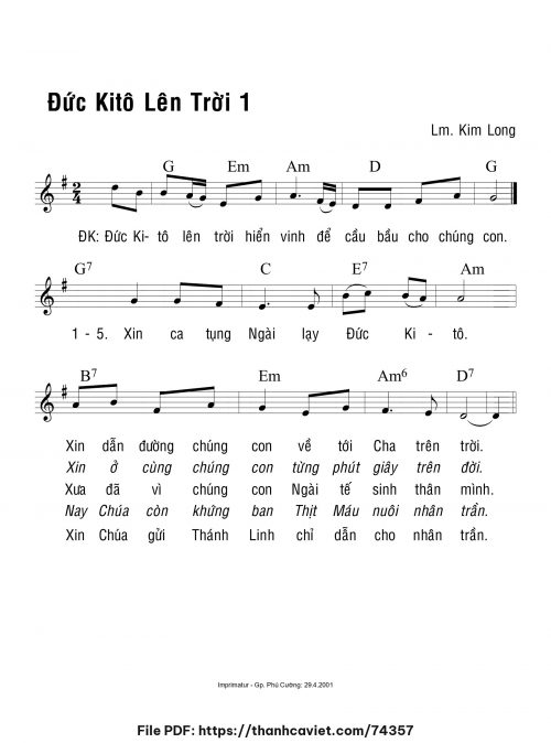 Đức Kitô lên trời 1 - Lm. Kim Long - trang 1