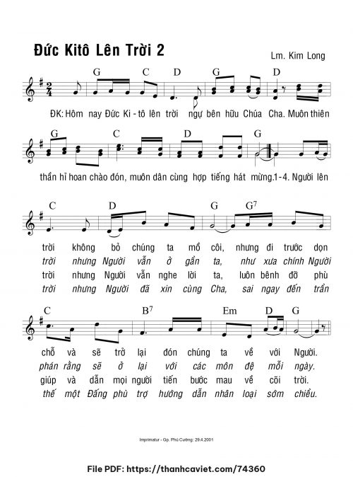 Đức Kitô lên trời 2 - Lm. Kim Long - trang 1