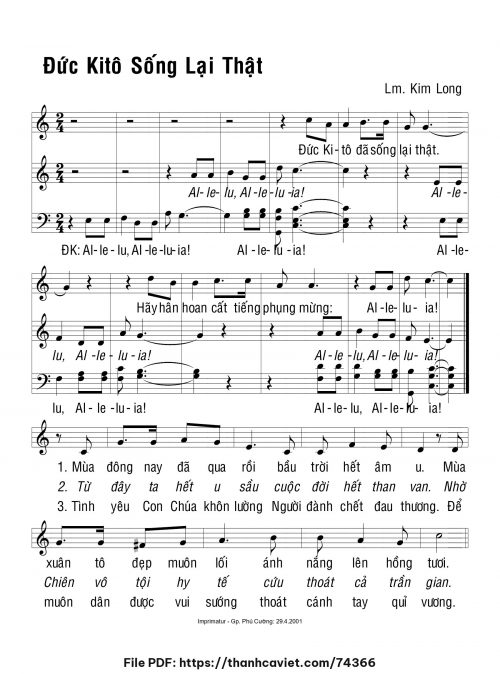 Đức Kitô sống lại thật - Lm. Kim Long - trang 1