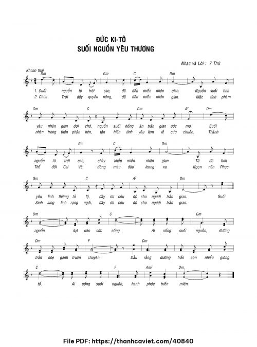 Đức Kitô suối nguồn yêu thương - 7 Thứ - trang 1
