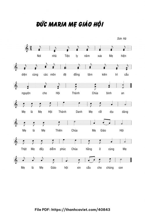 Đức Maria Mẹ Giáo hội - Sơn Hà - trang 1