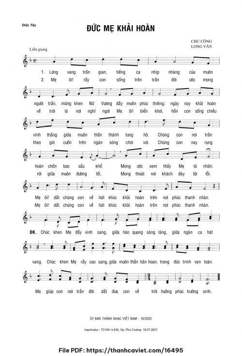 Đức Mẹ khải hoàn - Long Vân - Chu Công - trang 1
