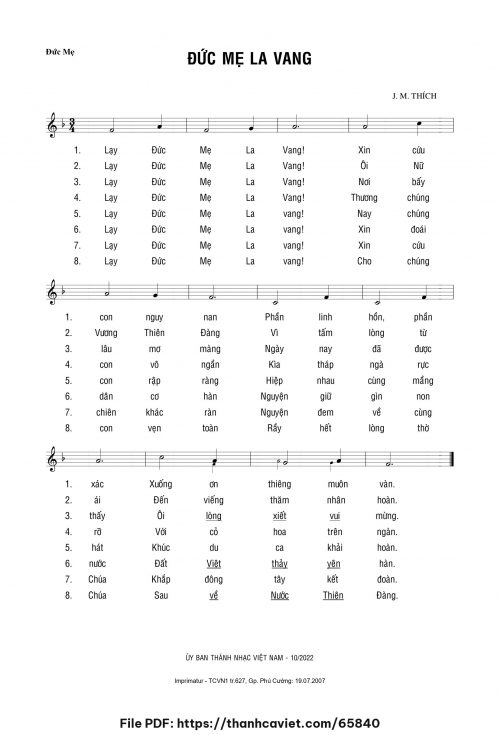 Đức Mẹ La Vang - J.M. Thích - trang 1