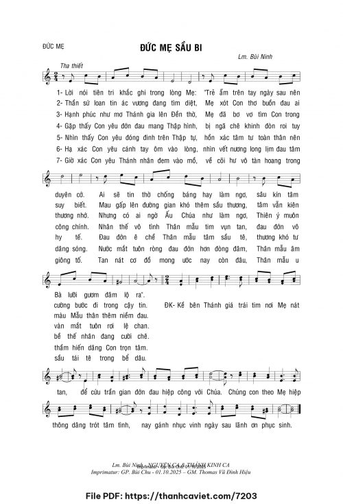 Đức Mẹ Sầu Bi - Lm. Bùi Ninh - trang 1