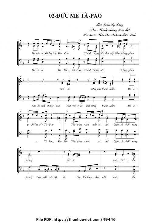 Đức Mẹ TàPao - Lm. Hoàng Kim Tốt - trang 1