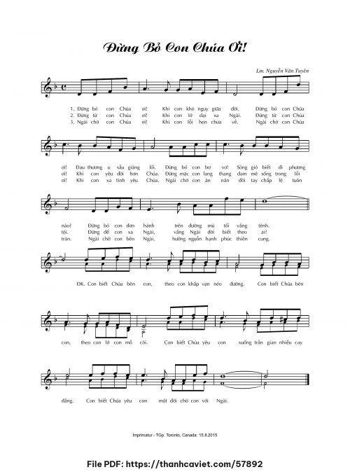 Đừng bỏ con Chúa ơi! - Lm. Nguyễn Văn Tuyên - trang 1