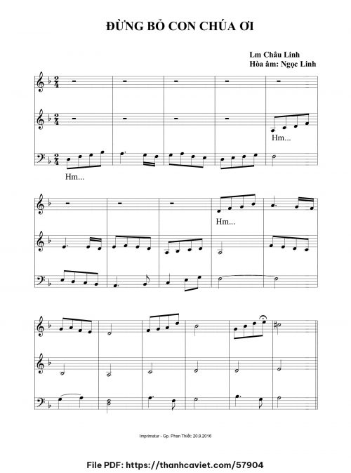 Đừng bỏ con Chúa ơi 3 - Lm. Châu Linh (Hòa âm: Ngọc Linh) - trang 1