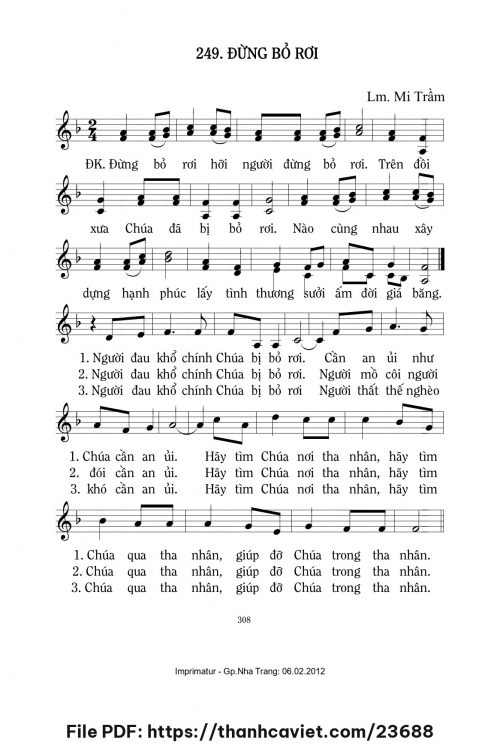 Đừng bỏ rơi - Lm. Mi Trầm - trang 1