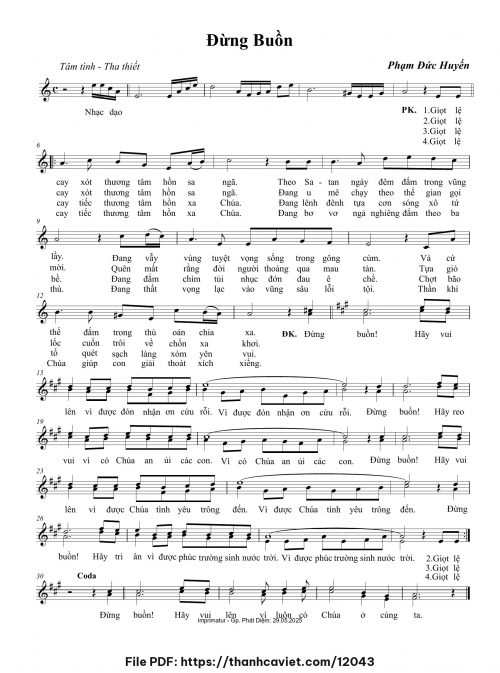 Đừng buồn - Phạm Đức Huyến - trang 1