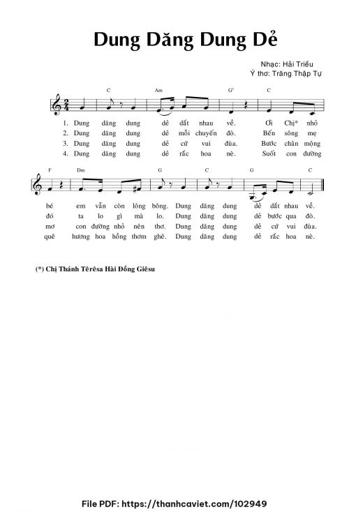 Dung dăng dung dẻ - Hải Triều - Thơ: Lm. Trăng Thập Tự - trang 1