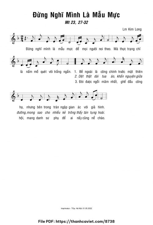 Đừng nghĩ mình là mẫu mực - Lm. Kim Long - trang 1