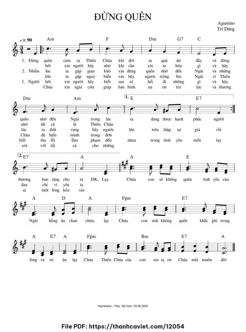 Đừng quên - Augustino Trí Dũng - trang 1