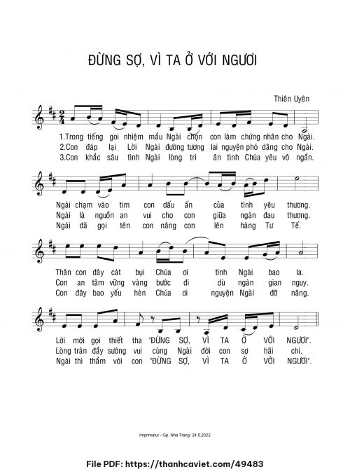 Đừng sợ vì Ta ở với ngươi - Sr. Thiên Uyên - trang 1