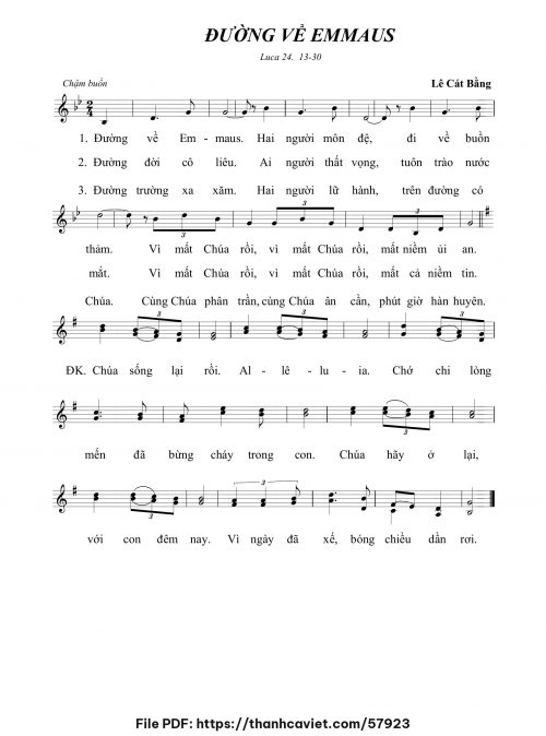 Đừng về Emmaus - Lê Cát Bằng - trang 1