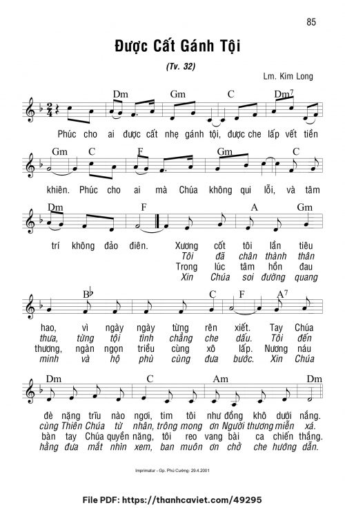 Được cất gánh tội - Lm. Kim Long - trang 1
