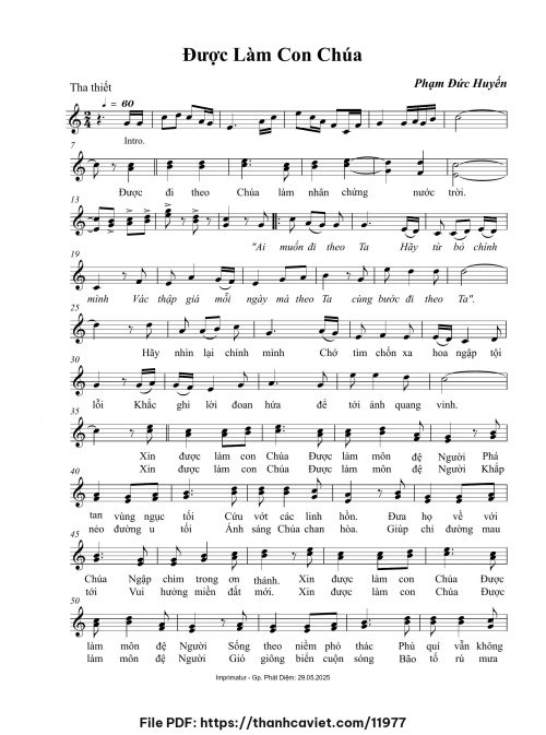 Được làm con Chúa - Phạm Đức Huyến - trang 1