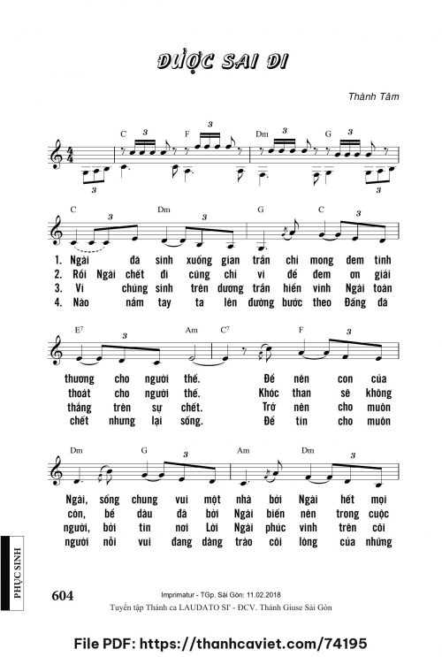 Được sai đi - Lm. Thành Tâm - trang 1