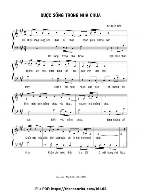 Được sống trong nhà Chúa - Sr. Hiền Hòa - trang 1