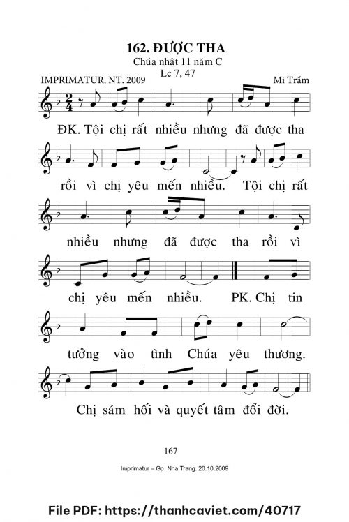 Được tha [CN11 TNC] – - Lm. Mi Trầm - trang 1