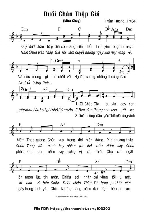 Dưới chân Thập Giá - Sr. Trầm Hương - trang 1