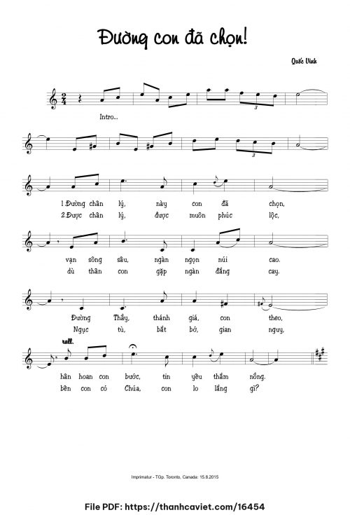 Đường con đã chọn - Quốc Vinh - trang 1