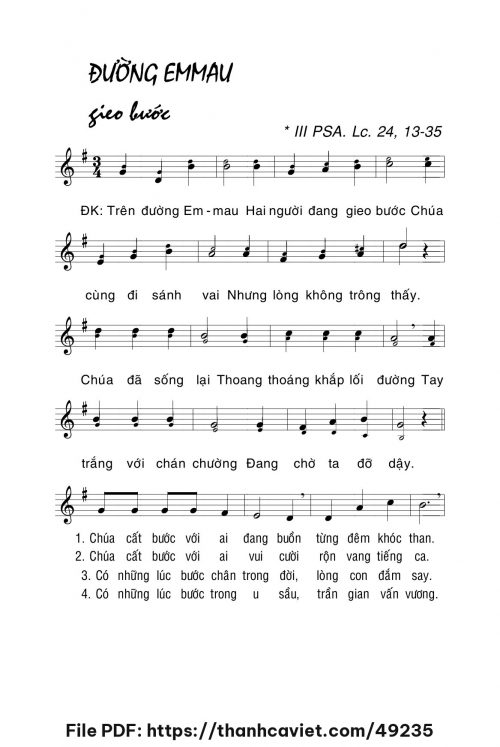 Đường Emmau gieo bước - Lm. La Thập Tự - trang 1