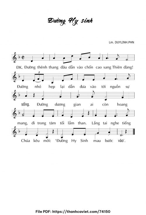 Đường hy sinh - Lm. DUYLINH.PHN - trang 1