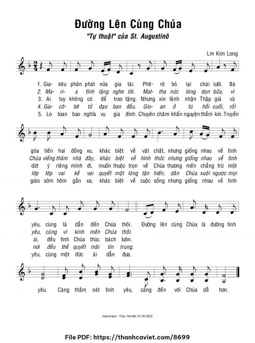 Đường lên cùng Chúa - Lm. Kim Long - trang 1