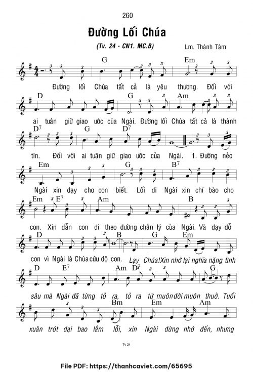 Đường lối Chúa - Lm. Thành Tâm - trang 1