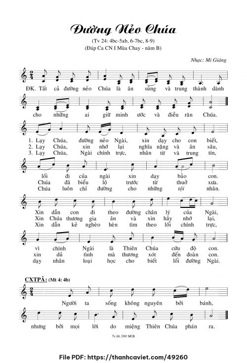 Đường nẻo Chúa - Mi Giáng - trang 1