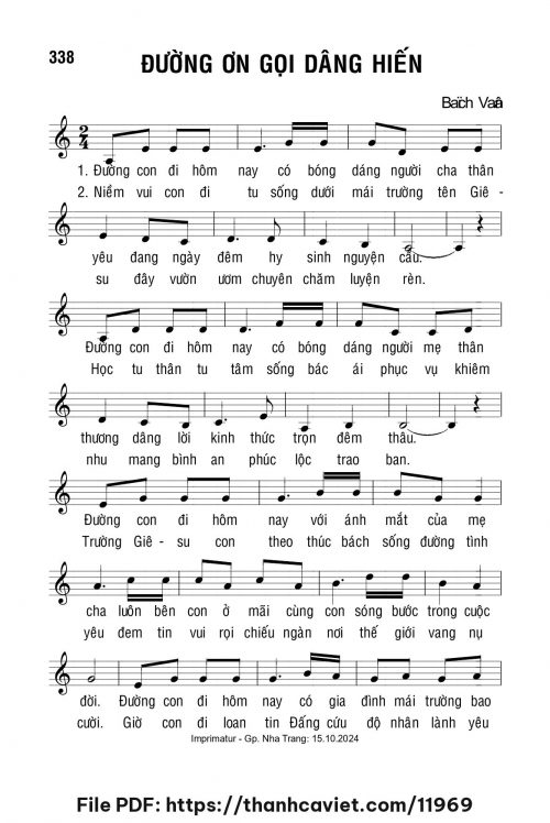Đường ơn gọi dâng hiến - Lm. Bạch Vân - trang 1