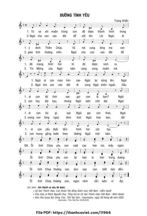 Đường tình yêu - Lm. Trọng Khẩn - trang 1