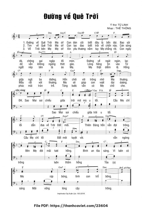 Đường về Quê Trời - Thế Thông - Ý thơ: Từ Linh - trang 1
