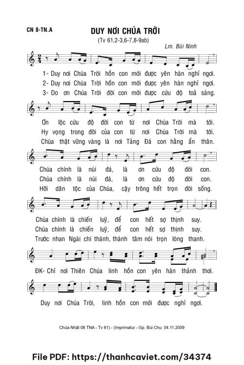 Duy nơi Chúa Trời - Lm. Bùi Ninh - trang 1