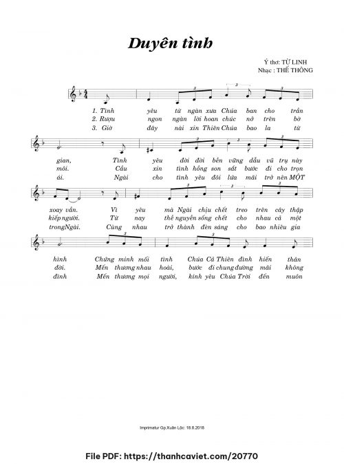 Duyên tình - Thế Thông - Ý thơ: Từ Linh - trang 1