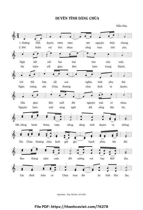 Duyên tình dâng Chúa - Sr. Hiền Hòa - trang 1
