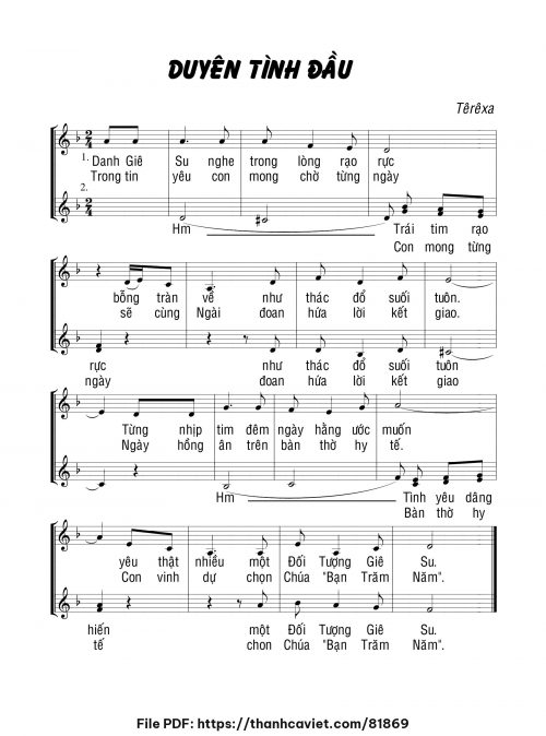 Duyên tình đầu - Sr. Têrêsa - trang 1
