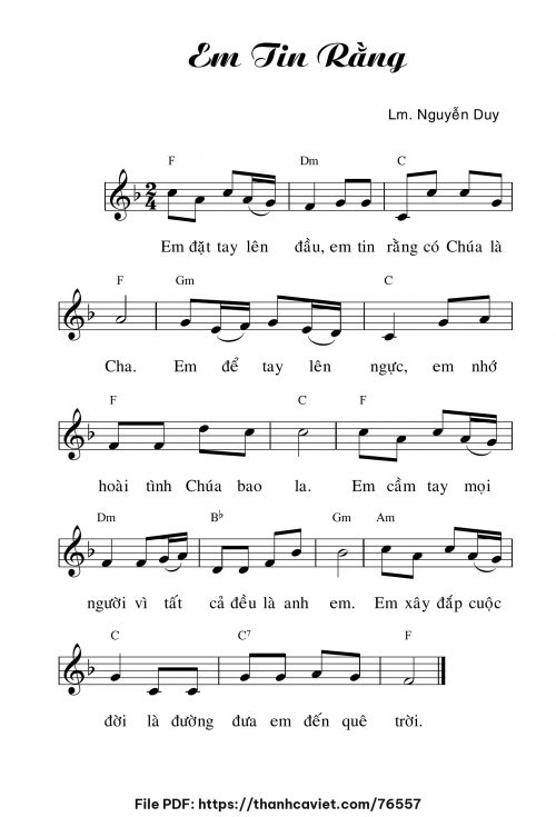 Em tin rằng - Lm. Nguyễn Duy - trang 1