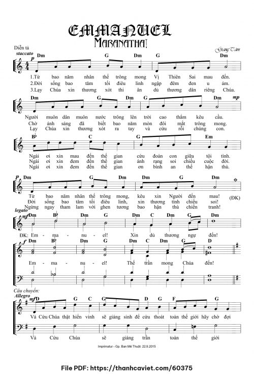 Emmanuel Maranatha - Lm. Giang Tâm - trang 1